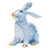 Herend Shaded Blue Fishnet Figurine - Bunny With Daisy 5.75 inch L X 6 inch H