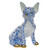 Herend Shaded Blue Fishnet Figurine - Chihuahua 1.75 inch L X 2.5 inch H