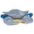 Herend Shaded Blue Fishnet Figurine - Crab 4 inch L X 1.5 inch H