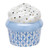 Herend Shaded Blue Fishnet Figurine - Cupcake 1.25 inch L X 1.5 inch H