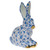 Herend Shaded Blue Fishnet Figurine - Miniature Sitting Rabbit 1.5 inch L