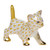 Herend Shaded Butterscotch Fishnet Figurine - Strutting Kitty 2.25 inch L X 1.75 inch