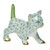 Herend Shaded Lime Fishnet Figurine - Strutting Kitty 2.25 inch L X 1.75 inch