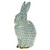 Herend Green Fishnet Figurine - Rabbit 5.25 inch H