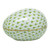 Herend Porcelain Fishnet Key-Lime-Green Large Egg 3L X 2.25W X 2H