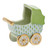 Herend Shaded Lime Fishnet Figurine - Baby Carriage 2.25 inch L X 2.25 inch H