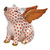 Herend Shaded Rust Fishnet Figurine - When Pigs Fly 3 inch L X 2.5 inch H