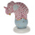 Herend Raspberry Fishnet Figurine - Dancing Elephant 2.75 inch H