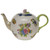 Herend Queen Victoria Blue Border Tea Pot With Rose (36 Oz) 5.5 inch H