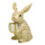 Herend Porcelain Shaded Butterscotch Celebration Bunny 2.25L X 2.25W X 3H