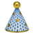 Herend Porcelain Shaded Blue Party Hat 2L X 2W X 2.25H