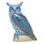 Herend Porcelain Shaded Blue Great Horned Owl 1.25L X 3H