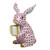 Herend Porcelain Shaded Raspberry Pink Celebration Bunny 2.25L X 2.25W X 3H