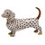 Herend Porcelain Shaded Chocolate Dachshund 3.25L X 2.25H