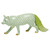 Herend Porcelain Shaded Key-Lime-Green Observant Fox 7.5L X 3H