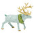 Herend Porcelain Shaded Green Holiday Reindeer 6.5L X 5.75H