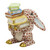 Herend Porcelain Shaded Rust Scholarly Bunny 2.25L X 2.25H