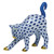 Herend Porcelain Shaded Sapphire Blue Arched Cat 2.25L X 2.25H