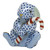 Herend Porcelain Shaded Sapphire Blue Candy Cane Bunny 2.5L X 2.75H