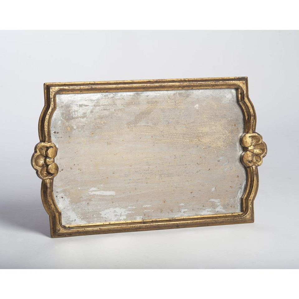 Abigails Gold Antiqued Mirror Tray Medium - Distinctive Decor