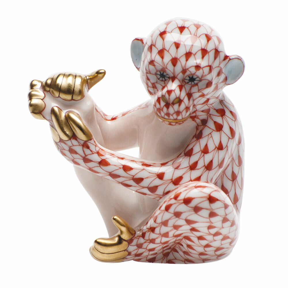 Herend Porcelain Monkey Figurines