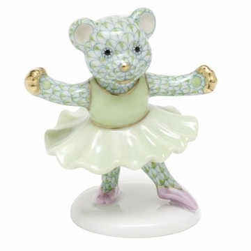 Herend Lime Green Bear Figurines