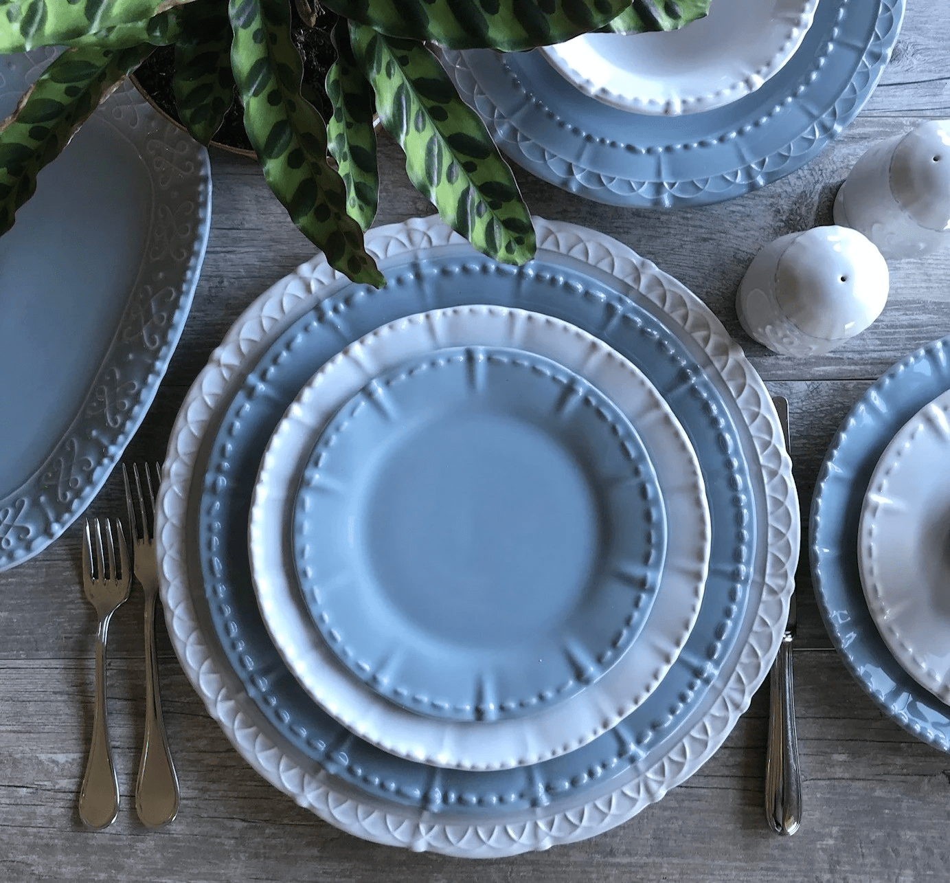 Skyros Designs Historia Blue Cashmere Dinnerware