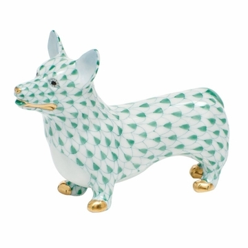 Herend Shaded Green Dog Figurines