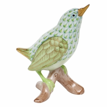 Herend Shaded Lime Green Bird Figurines