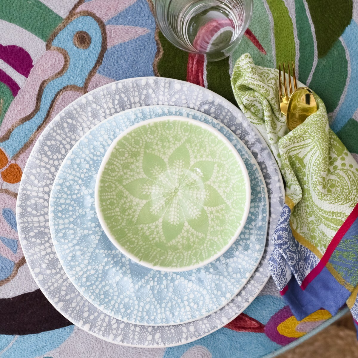 Viva by Vietri Lace & Stripe Dinnerware Collection