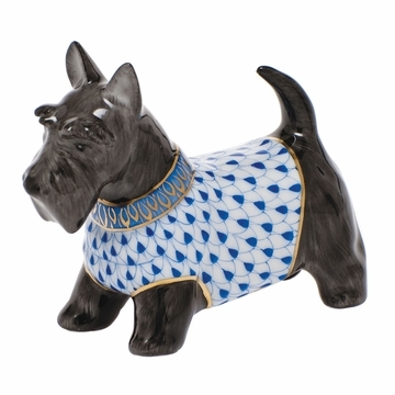 Herend Shaded Sapphire Blue Dog Figurines