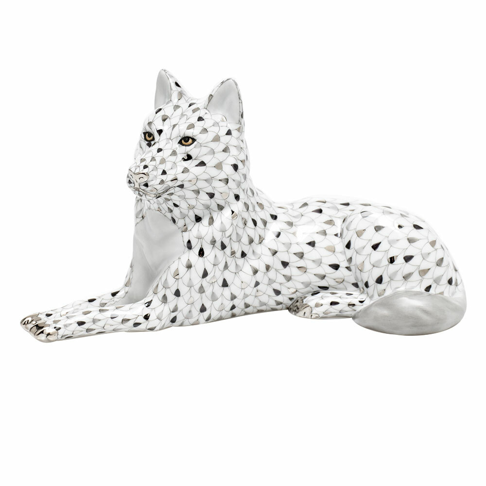 Herend Porcelain Wolf Figurines