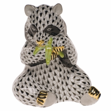 Herend Shaded Black Bear Figurines