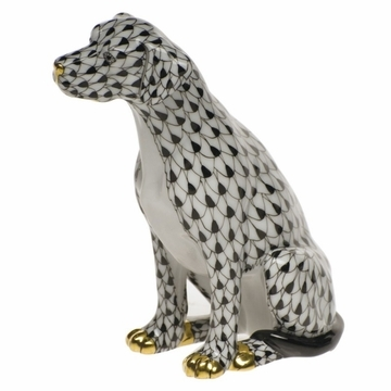 Herend Shaded Black Dog Figurines