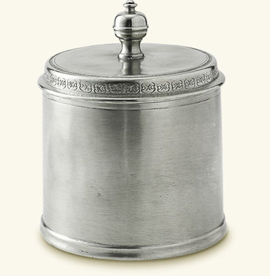 Match Italian Pewter Glass Canister Extra Large - Distinctive Decor