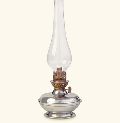 Concord Hurricane Oil Lamp, Solid Authentic Pewter