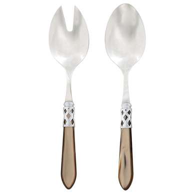 Vietri Aladdin Taupe Salad Server Set - Distinctive Decor