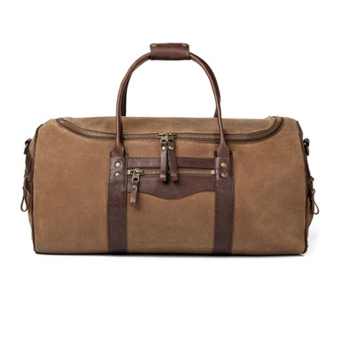 White Wing Large Waxed Canvas & Leather Duffel Bag - Distinctive Decor