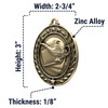 Dimensions (Larger Size 2-3/4)