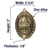 Dimensions (Larger Size 2-3/4)