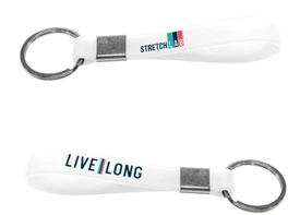 Stretchlab - Silicone Strap Keychain - White/Multi (Pack of 100)