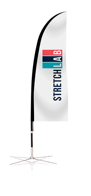 SL - 11' Blade Flag Kit, Mirror, With Cross Base - Turquoise (Drop Ship)