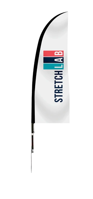 SL - 11' Blade Flag Kit, Mirror, With Stake - Turquoise (Drop Ship)