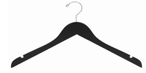 Natural Wood Top Hanger - Black Wood (Pack of 10)
