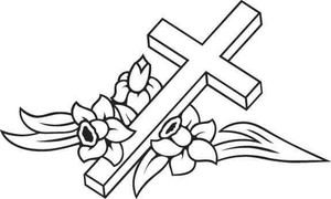 Cross With Flowers Decal