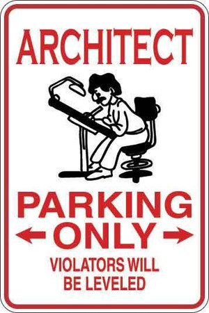 Architect Parking Only Sign Decal