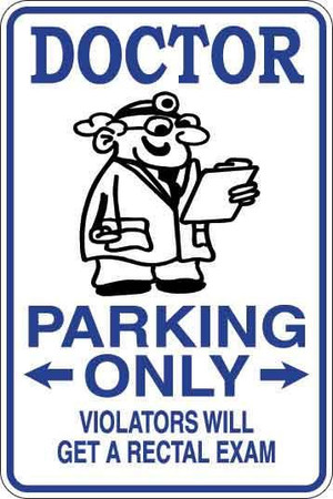 Doctor Parking Only Sign Decal