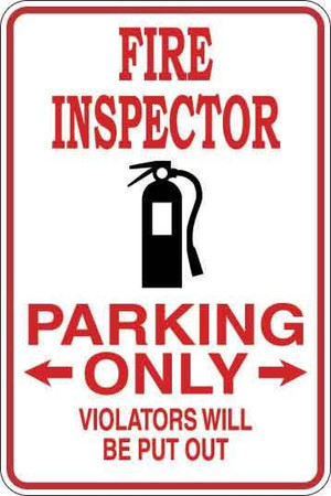 Fire Inspector Parking Only Sign Decal