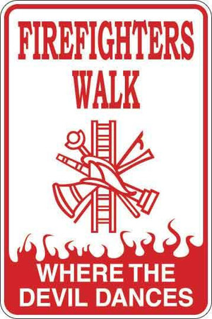 Firefighters Walk Sign Decal