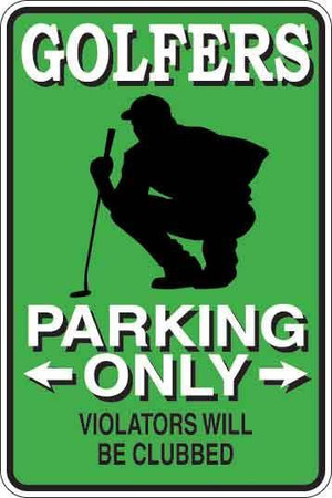 Golfers Parking Only Sign Decal